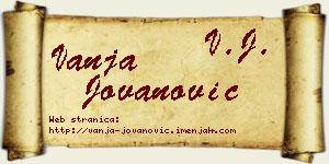 Vanja Jovanović vizit kartica